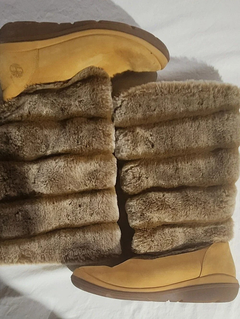Timberland Kickadilla Women’s Faux Fur Tall Winter Boots in Wheat Size 8.5